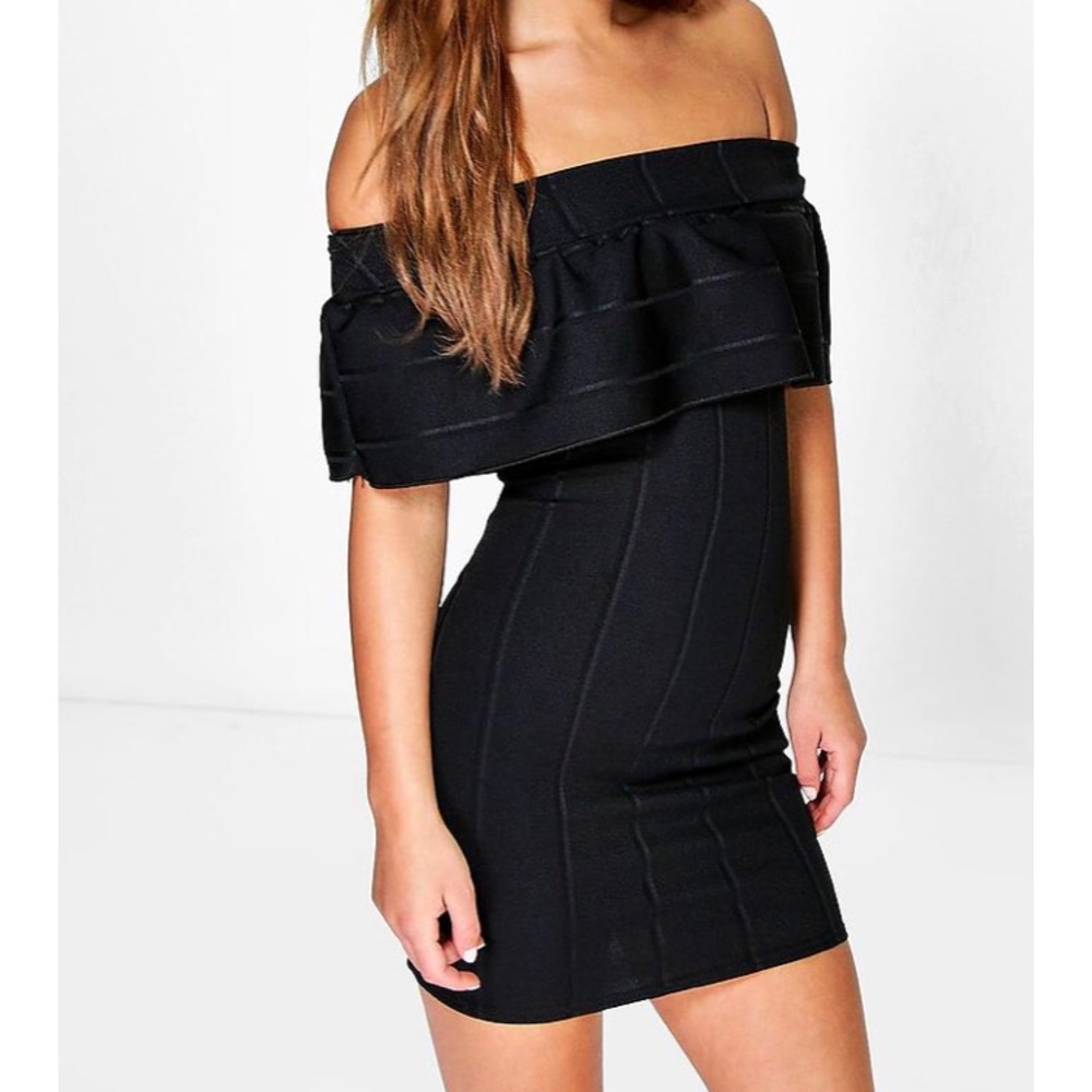 Black strapless dress